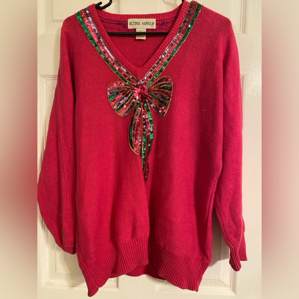 Victoria Harbour Sweater with Multicolor Bow
